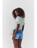 Denim shorts with abrasions, blue 3006 - Online store - Boutique